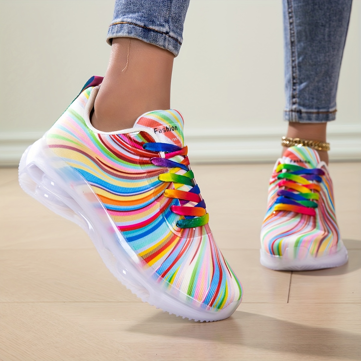 Women's Rainbow Stripe Casual  - огляд і ціна Women'S Fashion Running Shoes