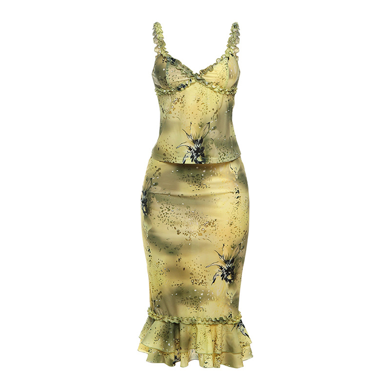 Women's Dress 2 Piece Floral P - огляд і ціна Asymmetric Top Women