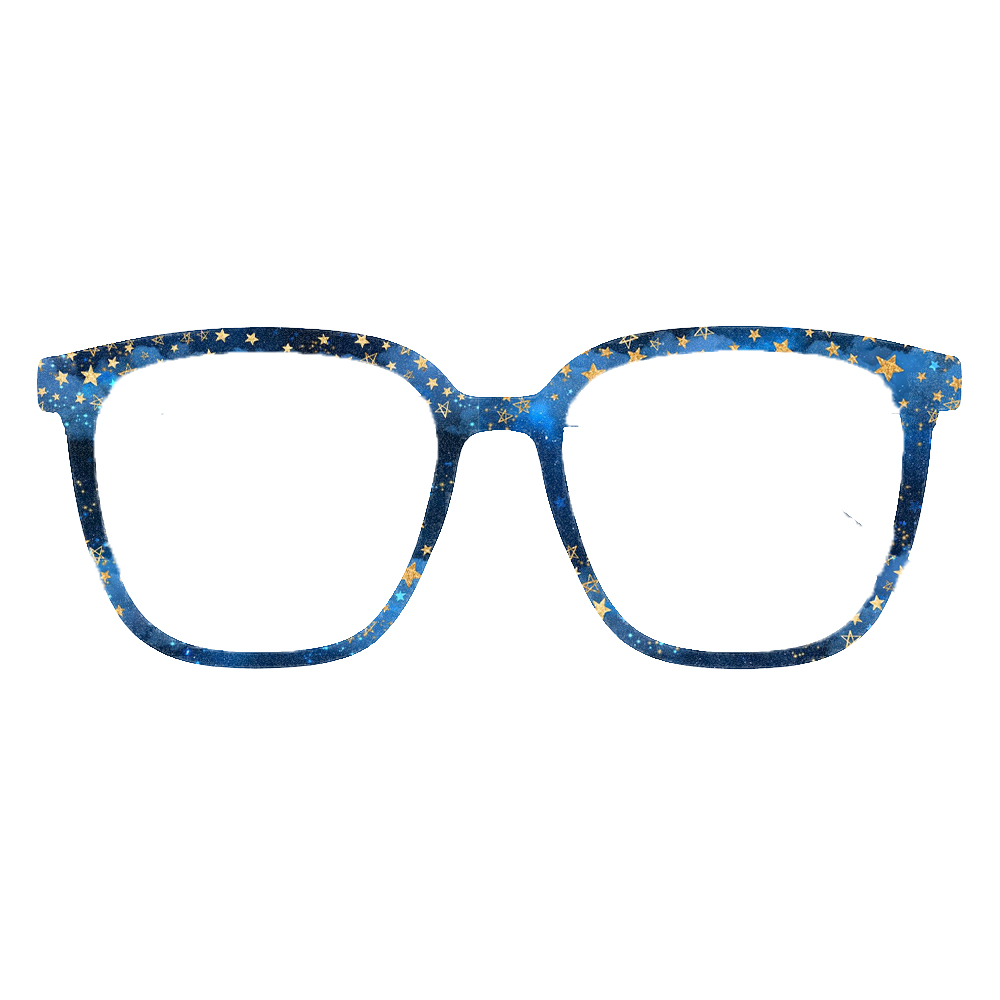 Starry Sky Star Print Square E - огляд і ціна Women'S Fashion Eyeglass Frames