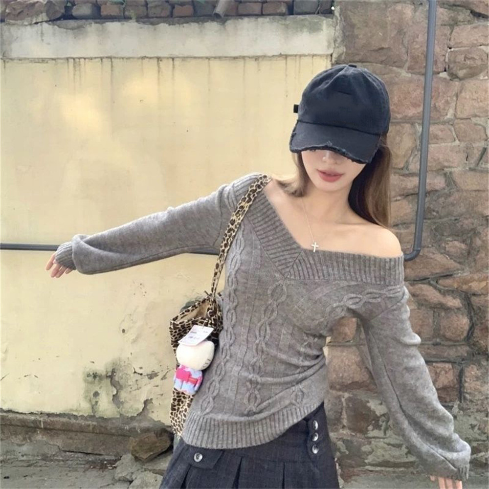 Y2K Fashion Vintage V-neck Rib - огляд і ціна Ribbed Knit Sweater