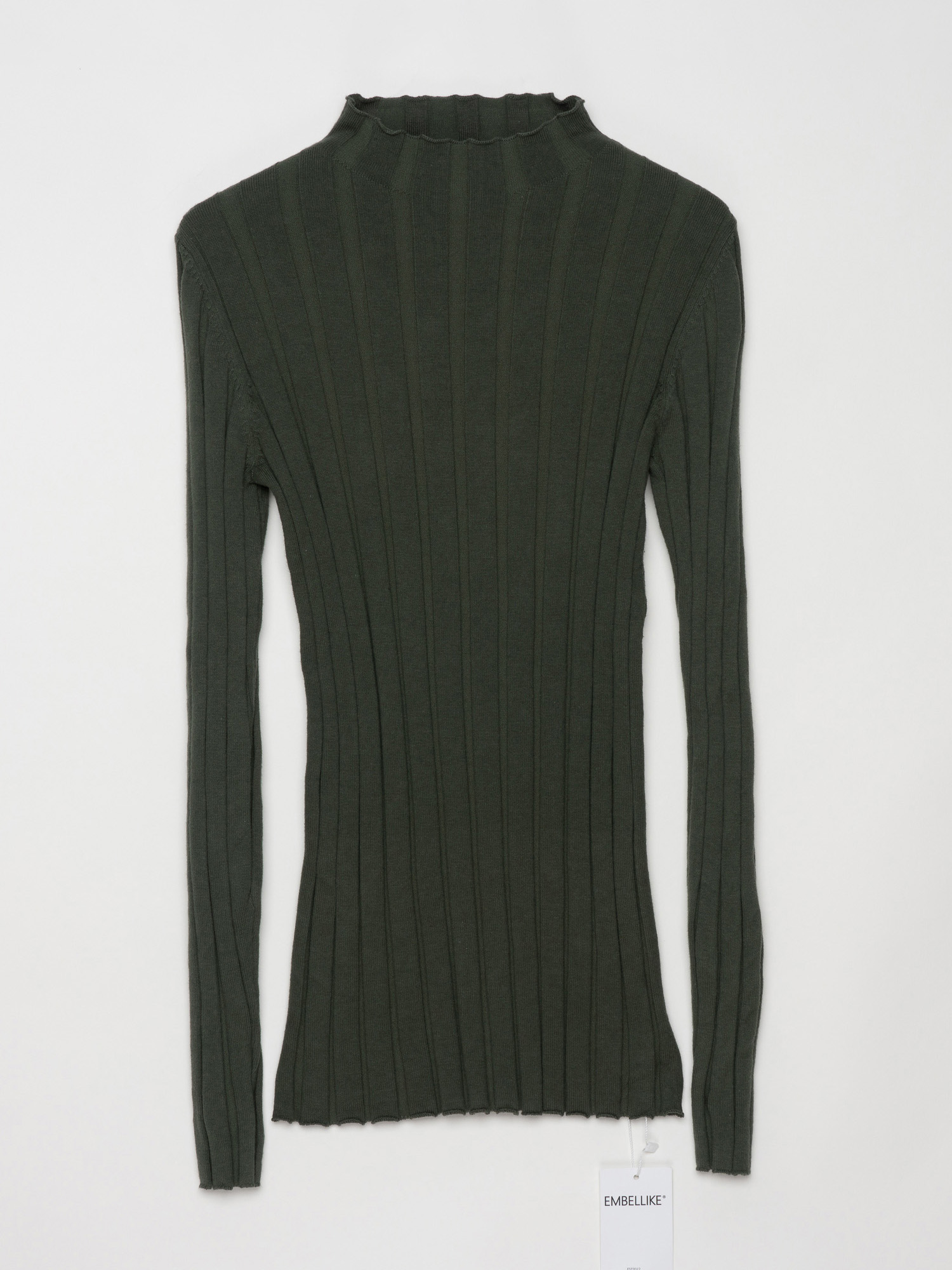 Mock Neck Cotton Sweater Women - огляд і ціна Ribbed Knit Sweater