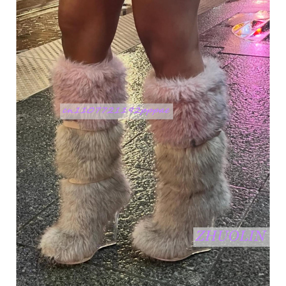Winter Gradient Furry Transpar - огляд і ціна Women'S Fashion Leather Boots