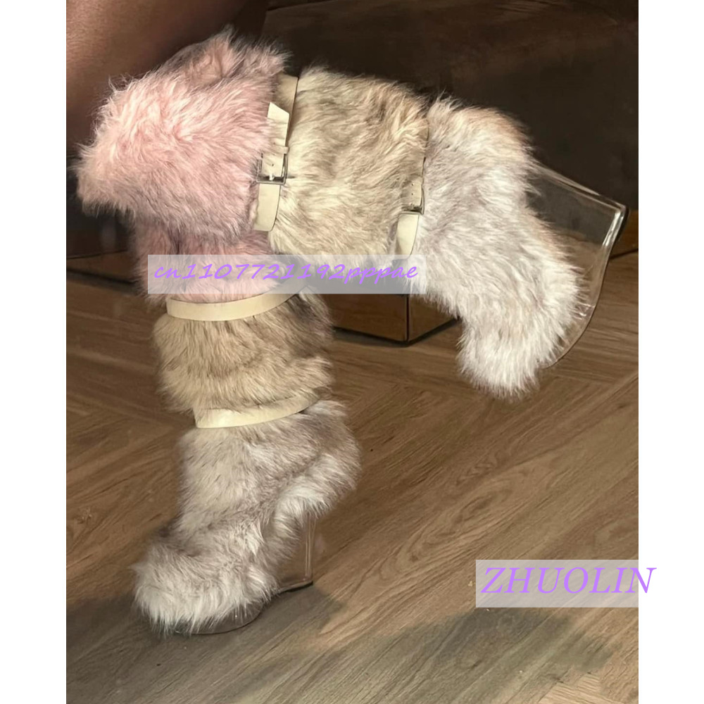 Winter Gradient Furry Transpar - огляд і ціна Women'S Fashion Leather Boots