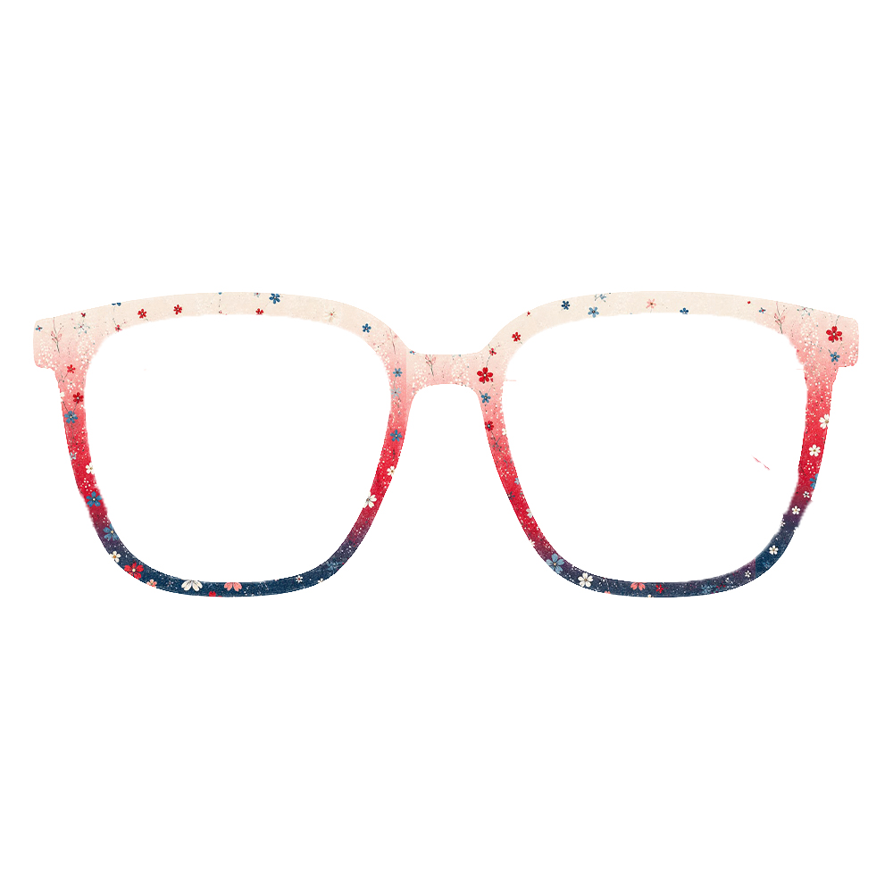 Vintage Floral Print Square Ey - огляд і ціна Women'S Fashion Eyeglass Frames