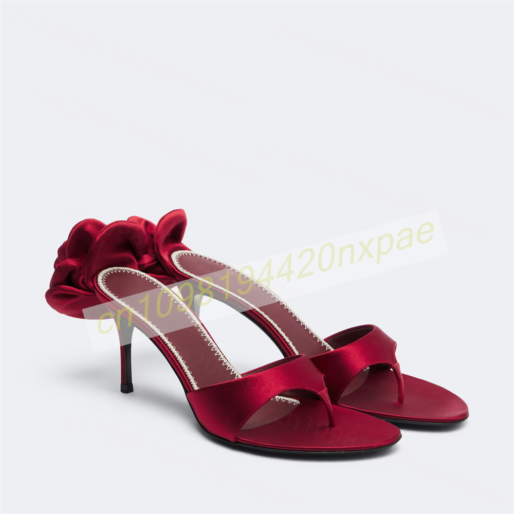Women Red Satin Thong Mule San - огляд і ціна Floral Summer Dress