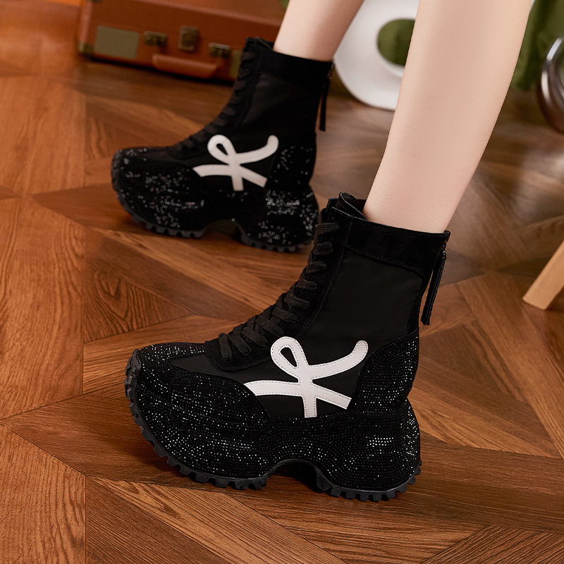 Women's Thick Sole High-top Fa - огляд і ціна Women'S Fashion Leather Boots