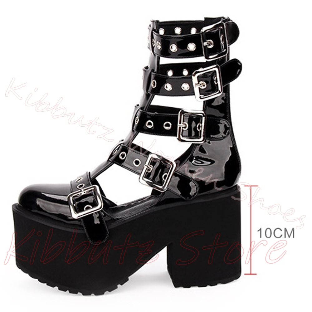 Multi Buckle Cutout Sandals Pl - огляд і ціна Women'S Fashion Leather Boots