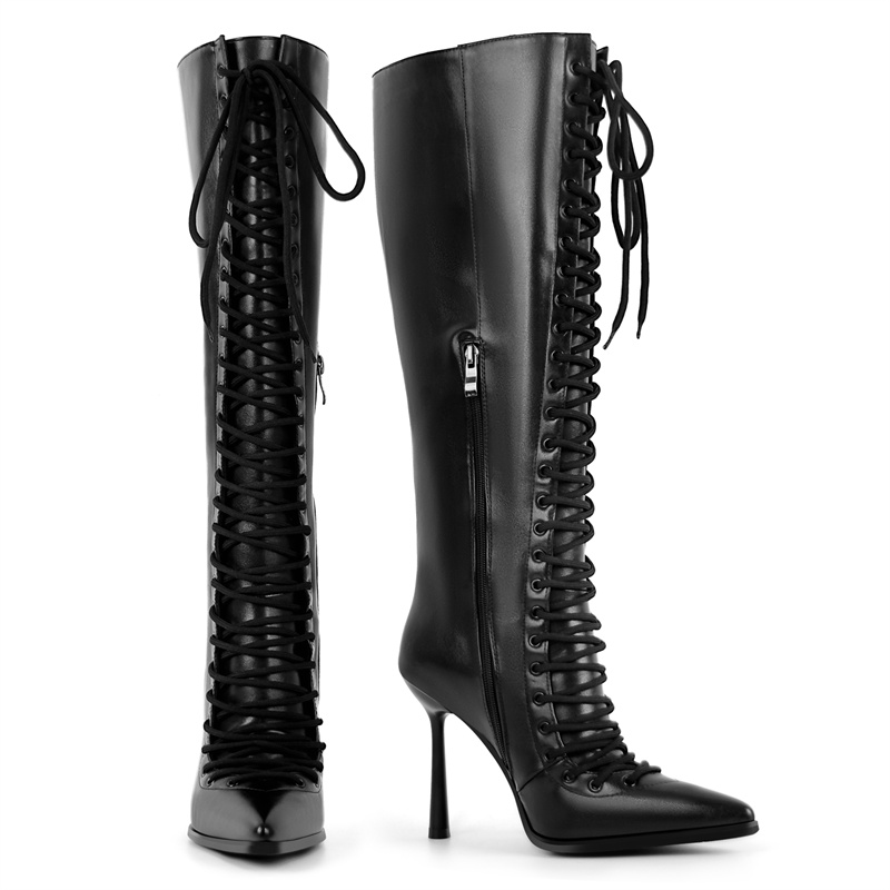 Onlymaker Pointed Toe Lace Up  - огляд і ціна Women'S Fashion Leather Boots
