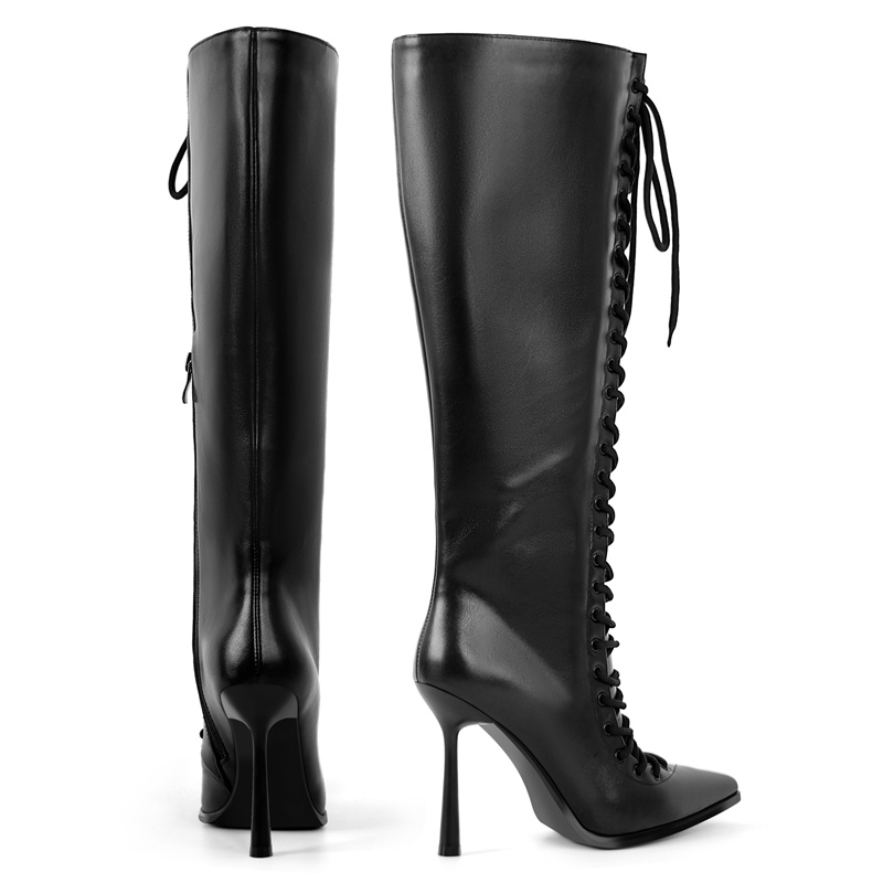 Onlymaker Pointed Toe Lace Up  - огляд і ціна Women'S Fashion Leather Boots