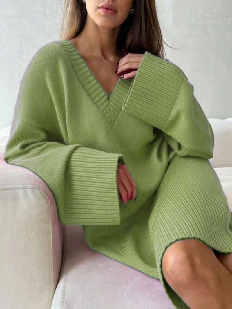 Plus Size Women Solid Color Sw - огляд і ціна Ribbed Knit Sweater